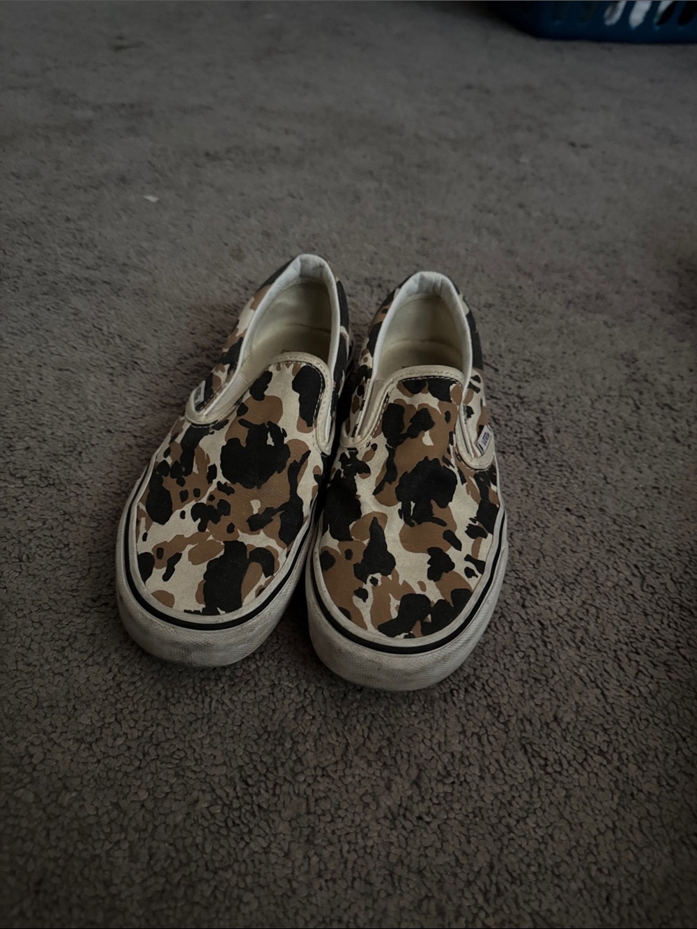 Vans Leopard Print Slip-On Sneakers - Brown, Black & Cream